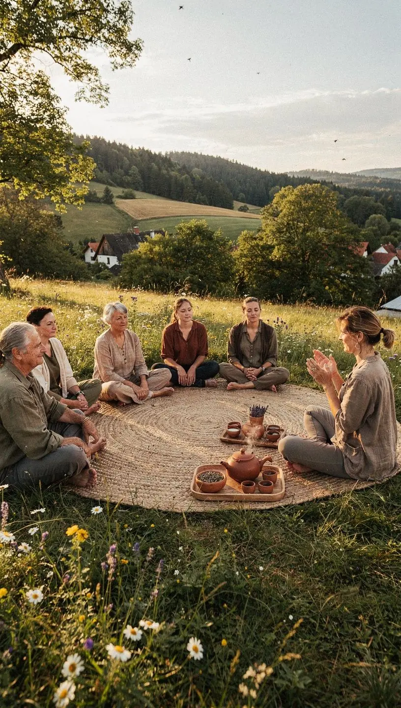Tradičné bylinky pestované na slovenských lúkach v malebnej krajine